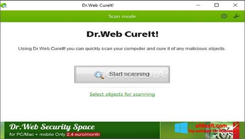 ภาพหน้าจอ Dr.Web CureIt สำหรับ Windows 8