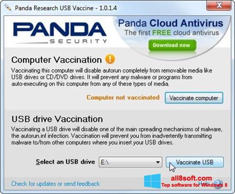 ภาพหน้าจอ Panda USB Vaccine สำหรับ Windows 8