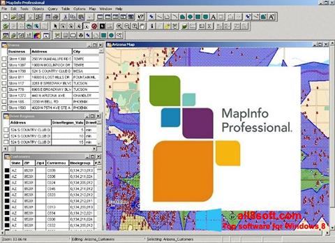 ภาพหน้าจอ MapInfo Professional สำหรับ Windows 8