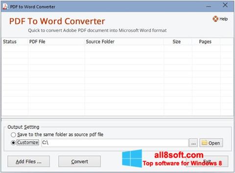 ภาพหน้าจอ PDF to Word Converter สำหรับ Windows 8