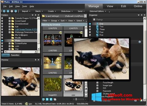 ภาพหน้าจอ ACDSee Photo Manager สำหรับ Windows 8