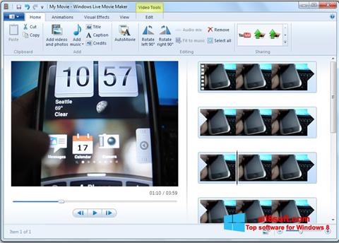 ภาพหน้าจอ Windows Live Movie Maker สำหรับ Windows 8