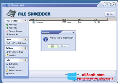 ภาพหน้าจอ File Shredder สำหรับ Windows 8