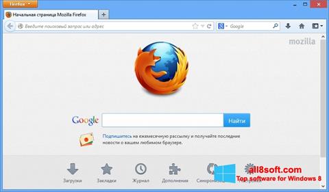 ภาพหน้าจอ Mozilla Firefox สำหรับ Windows 8