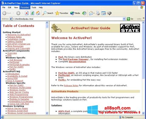 ภาพหน้าจอ ActivePerl สำหรับ Windows 8