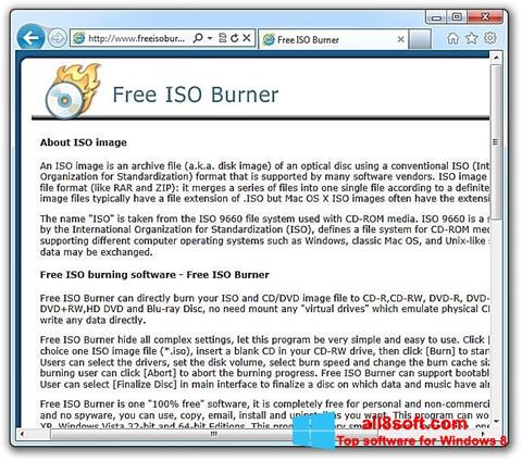 ภาพหน้าจอ ISO Burner สำหรับ Windows 8
