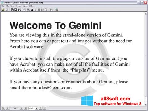 ภาพหน้าจอ Gemini สำหรับ Windows 8