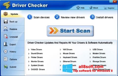 ภาพหน้าจอ Driver Checker สำหรับ Windows 8