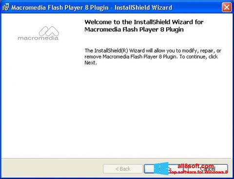 ภาพหน้าจอ Macromedia Flash Player สำหรับ Windows 8