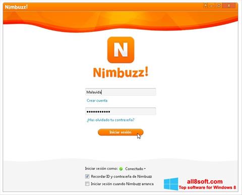 ภาพหน้าจอ Nimbuzz สำหรับ Windows 8