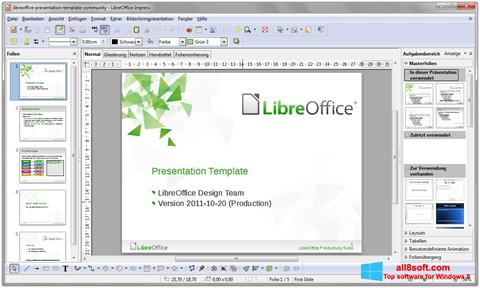 ภาพหน้าจอ LibreOffice สำหรับ Windows 8