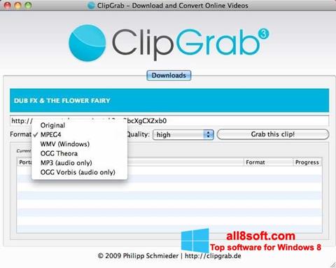 ภาพหน้าจอ ClipGrab สำหรับ Windows 8