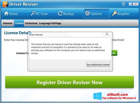 ภาพหน้าจอ Driver Reviver สำหรับ Windows 8