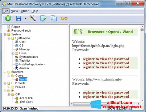 ภาพหน้าจอ Multi Password Recovery สำหรับ Windows 8
