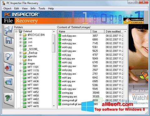 ภาพหน้าจอ PC Inspector File Recovery สำหรับ Windows 8