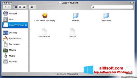 ภาพหน้าจอ Cisco VPN Client สำหรับ Windows 8