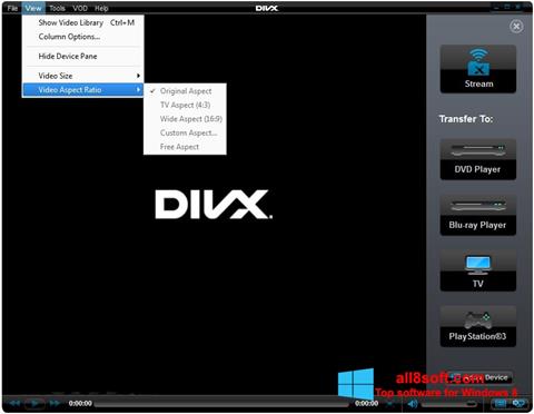 ภาพหน้าจอ DivX Player สำหรับ Windows 8