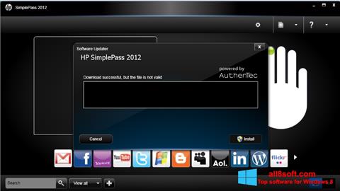 ภาพหน้าจอ HP SimplePass สำหรับ Windows 8