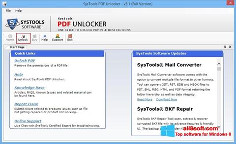 ภาพหน้าจอ PDF Unlocker สำหรับ Windows 8