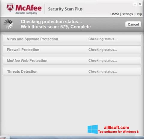 ภาพหน้าจอ McAfee Security Scan Plus สำหรับ Windows 8