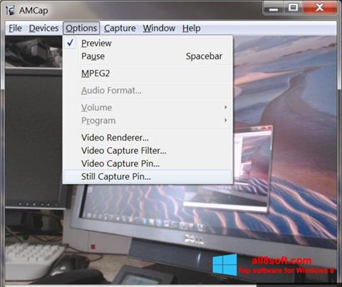 ภาพหน้าจอ AMCap สำหรับ Windows 8