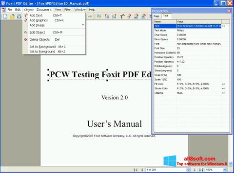 ภาพหน้าจอ Foxit PDF Editor สำหรับ Windows 8