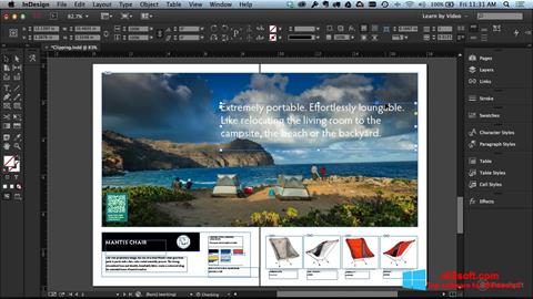 ภาพหน้าจอ Adobe InDesign สำหรับ Windows 8