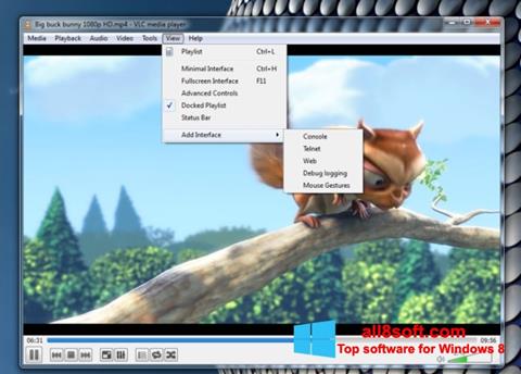 ภาพหน้าจอ VLC Media Player สำหรับ Windows 8